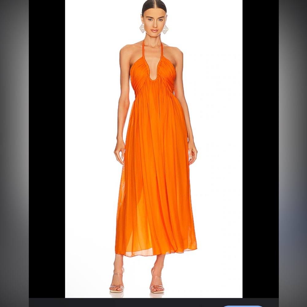 cult gaia Orange Backless Halter Maxi Dress - Picture 2 of 5